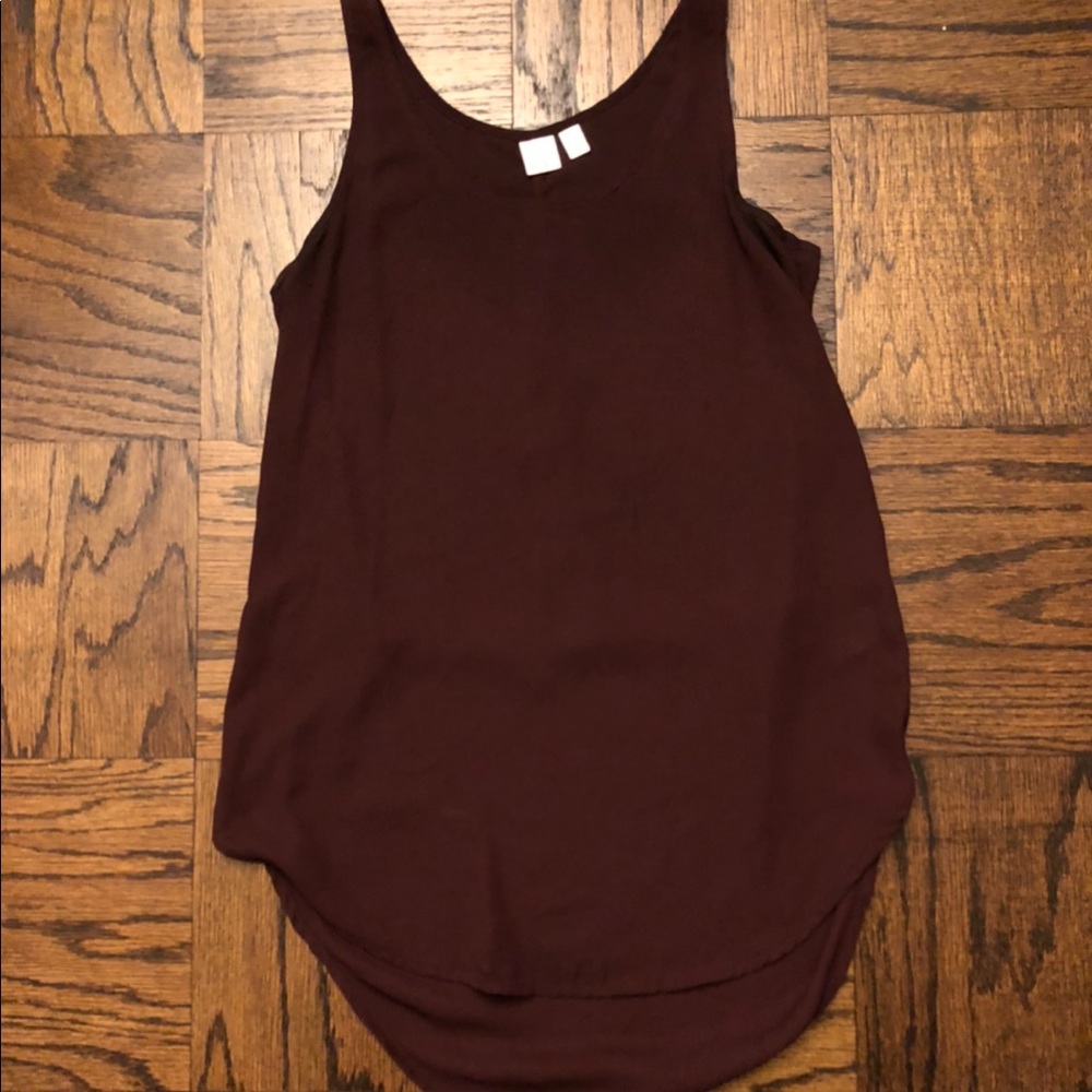 BP maroon high low chiffon tank